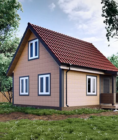 Терем, каркасный дом, 57 м2