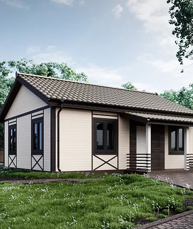 Чайка, каркасный дом, 56 м2