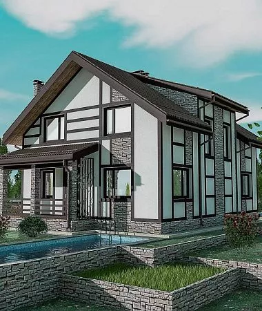 Дуплекс Эдинбург, дом из газоблока, 225 м2