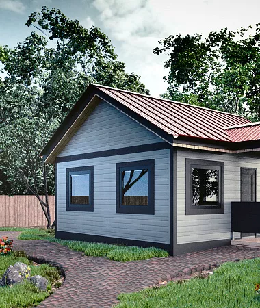 Дачный, каркасный дом, 42 м2