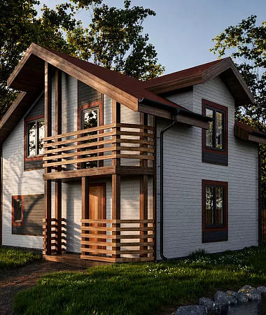 Ежевика, каркасный дом, 83 м2
