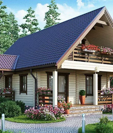 Диадема, каркасный дом, 105 м2