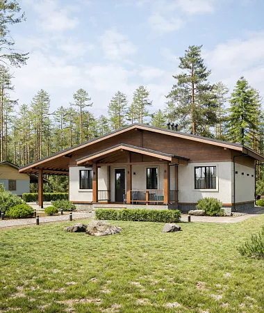 Фахверк, дом из керамоблока, 111 м2