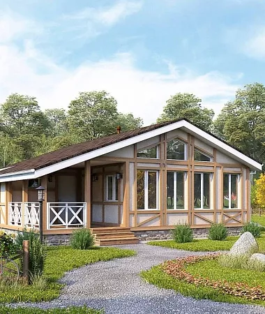 Гравитация, каркасный дом, 80 м2