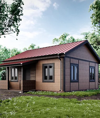 Светлячок, каркасный дом, 49 м2