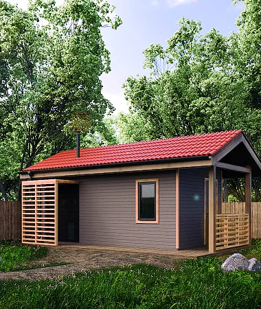 Сибирь, каркасный дом, 15 м2