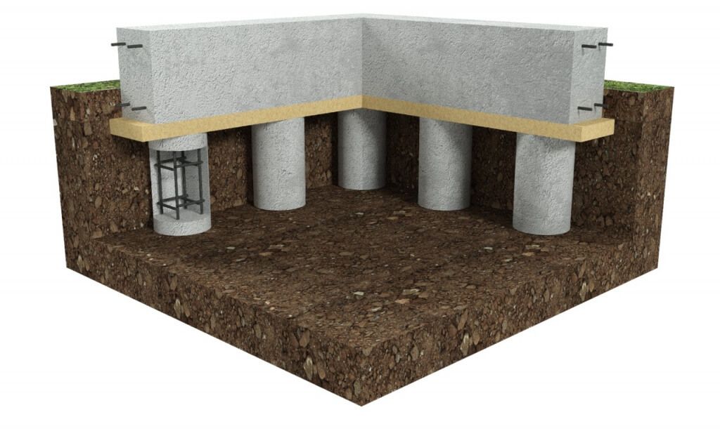 Схема свайно-ростверкового фундамента