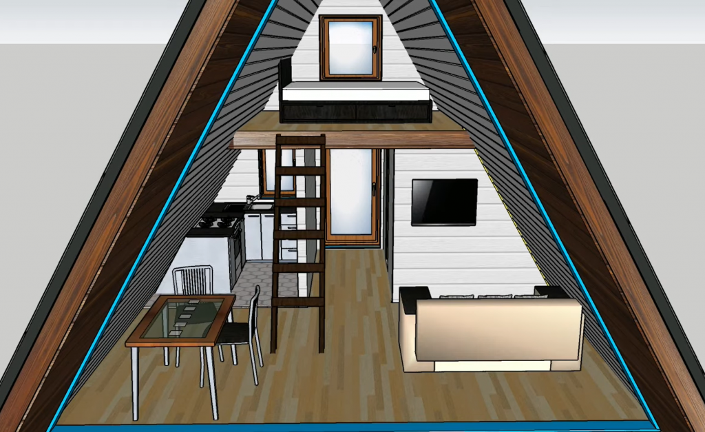 Дом в стиле А-фрейм (проект) с планировкой