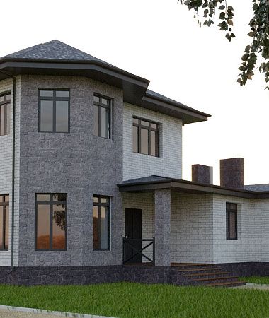 Лазурный, дом из газоблока, 248 м2