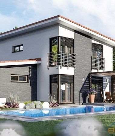 Односкатный, дом из газоблока 149 м2