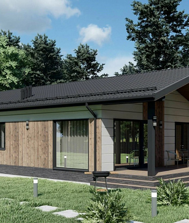 Праздник, дом из газоблока, 94 м2