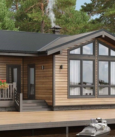 Лотос, дом из клееного бруса, 79 м2