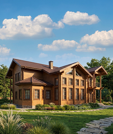 Топаз, дом из клееного бруса, 262 м2