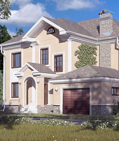 Виктория, монолитно-каркасный дом, 211 м2