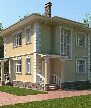 Подснежник, монолитно-каркасный дом, 115 м2