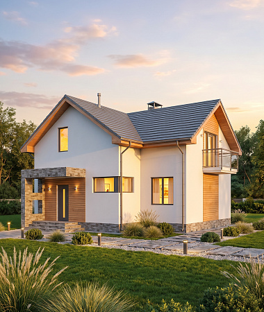 Сивилла, монолитно-каркасный дом, 125 м2