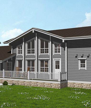 Амброзия, дом из клееного бруса, 210 м2