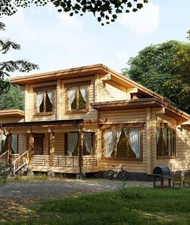 Липа, дом из клееного бруса, 155 м2