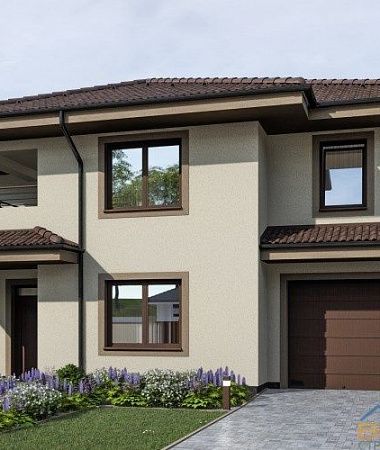 Бежевый, дом из керамоблока, 251 м2