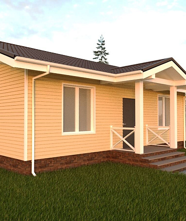 Стриж, дом из газоблока, 66 м2