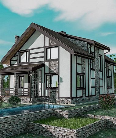 Дуплекс Эдинбург, дом из газоблока, 225 м2