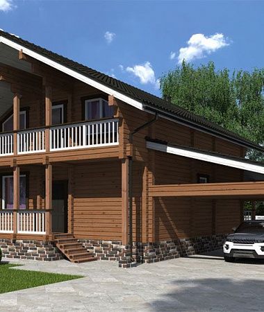 Аврора, дом из клееного бруса, 183 м2