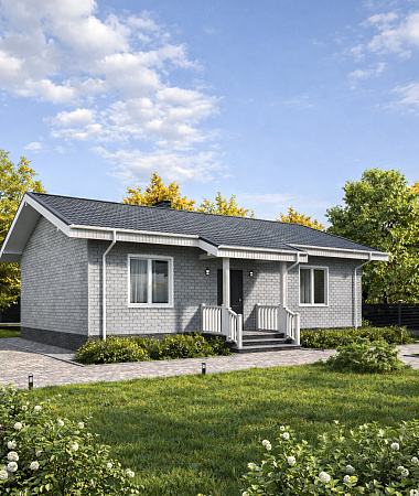 Февраль, дом из газоблока, 82 м2