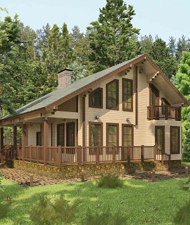 Ривьера, дом из клееного бруса, 135 м2