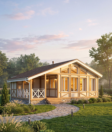 Гравитация, каркасный дом, 80 м2