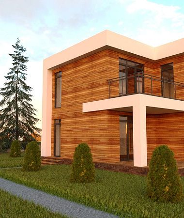 Хайтек, дом из каркаса, 120 м2