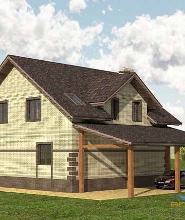 Строгий, дом из керамоблока, 160 м2