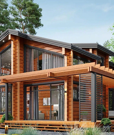 Барни, каркасный дом, 200 м2