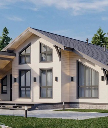 Праздничный, дом из газоблока, 100 м2