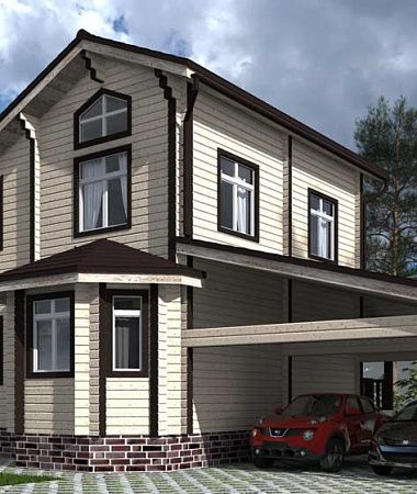 Маска, дом из клееного бруса, 134 м2