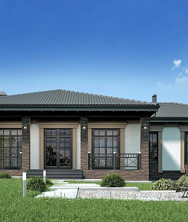 Панорама, дом из газоблока, 278 м2