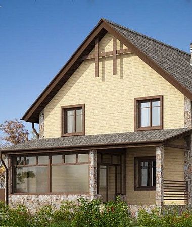 Вербена, монолитно-каркасный дом, 153 м2