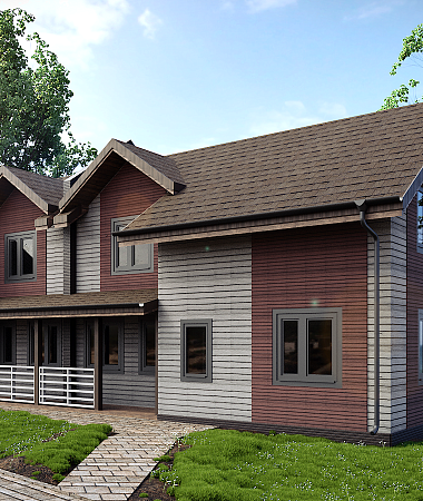 Двойник, каркасный дом, 262 м2