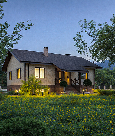 Родонит, дом из газоблока, 190 м2