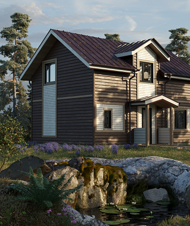 Гармония, каркасный дом, 94 м2