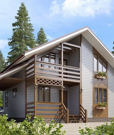 Астерикс, каркасный дом, 111 м2