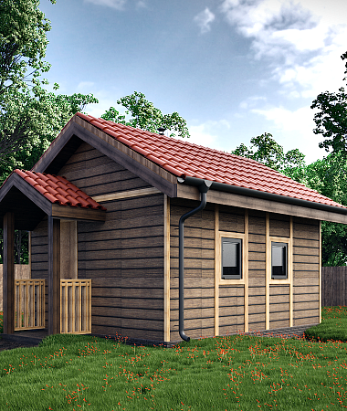 Каштан, каркасный дом, 17 м2