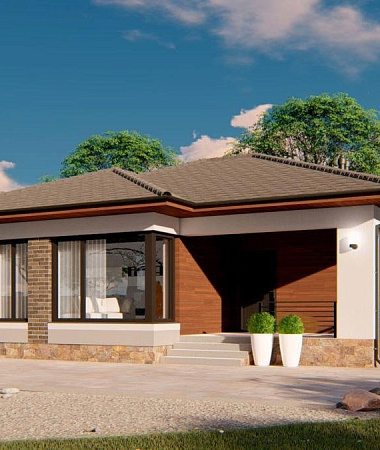 Журавль, дом из газоблока, 72 м2