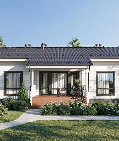 Лиственница, дом из газоблока, 130 м2