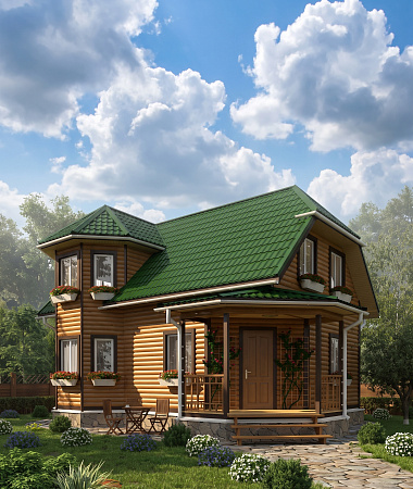 Русь, каркасный дом, 124 м2