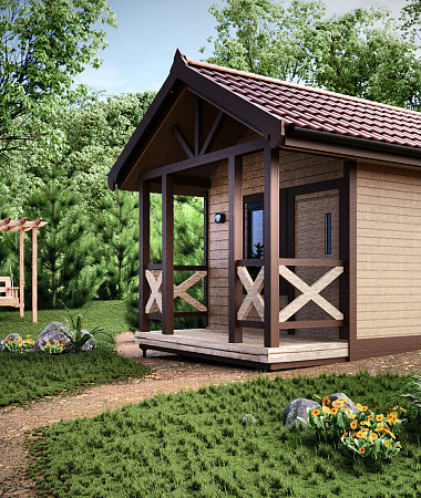 Соседний, каркасный дом, 16 м2