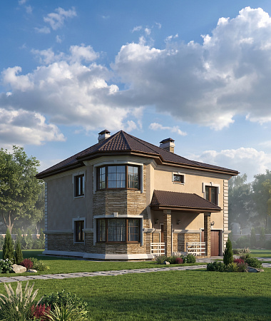 Орфей, монолитно-каркасный дом, 267 м2