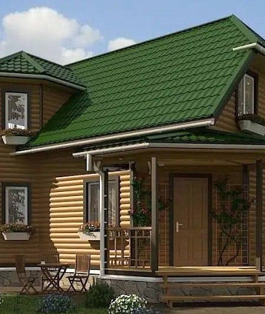 Русь, каркасный дом, 124 м2