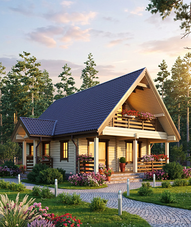 Диадема, каркасный дом, 105 м2