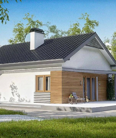 Орех, дом из газоблока, 80 м2