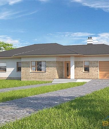 Изящность, одноэтажный дом из газоблока, 209 м2